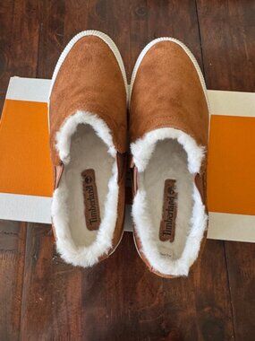 Timberland Whiskey colored suede slip-on sneakers